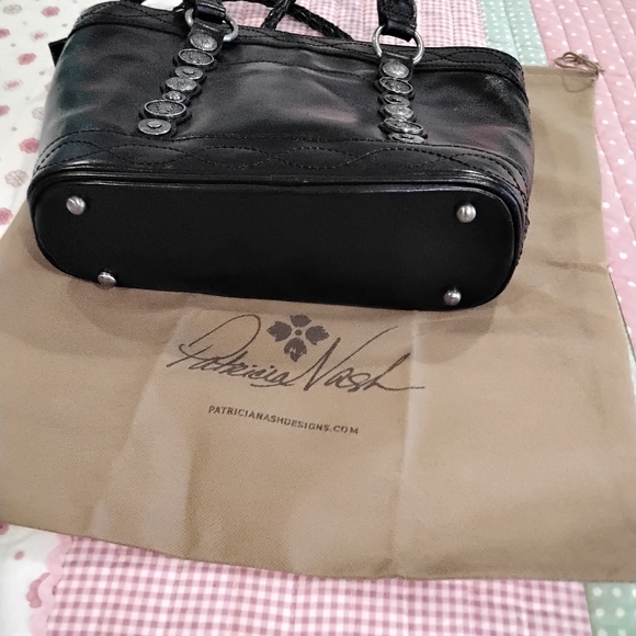 Patricia Nash Zorita Satchel Renaissance Coin Black Leather Tote Braided Purse - Picture 4 of 6